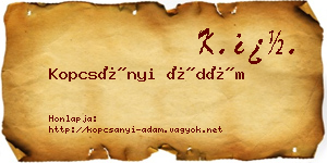 Kopcsányi Ádám névjegykártya
